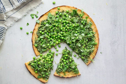 Green Pizza with Pesto, Peas & Gut Health Micro Mix